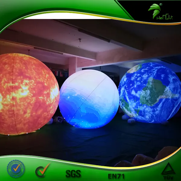 Inflatable Galaxy Planet Với Ánh Sáng LED Inflaatble Helium PVC Balloons Mặt Trời/Mặt Trăng/Sao Hỏa Hành Tinh Năng Lượng Mặt Trời Hệ Thống Trang Trí
