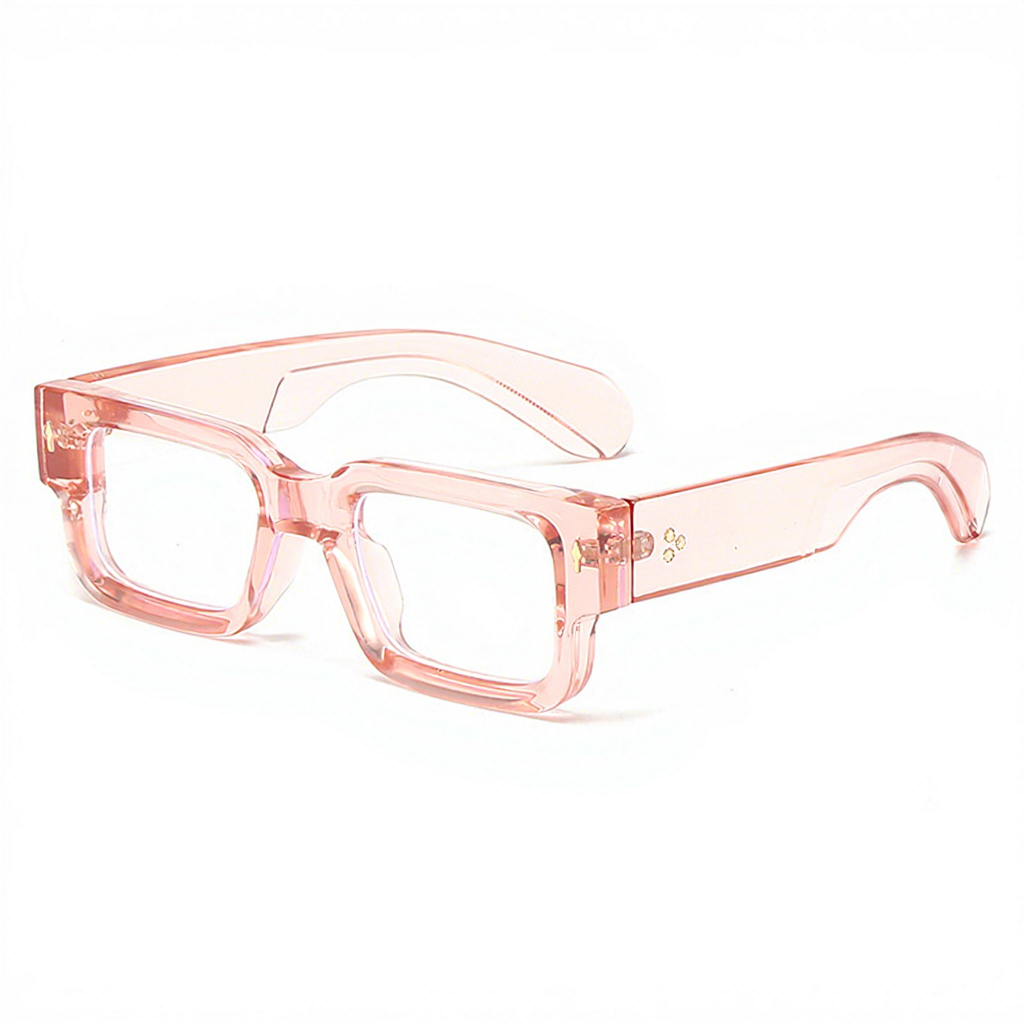 Transparent pink frame-white film