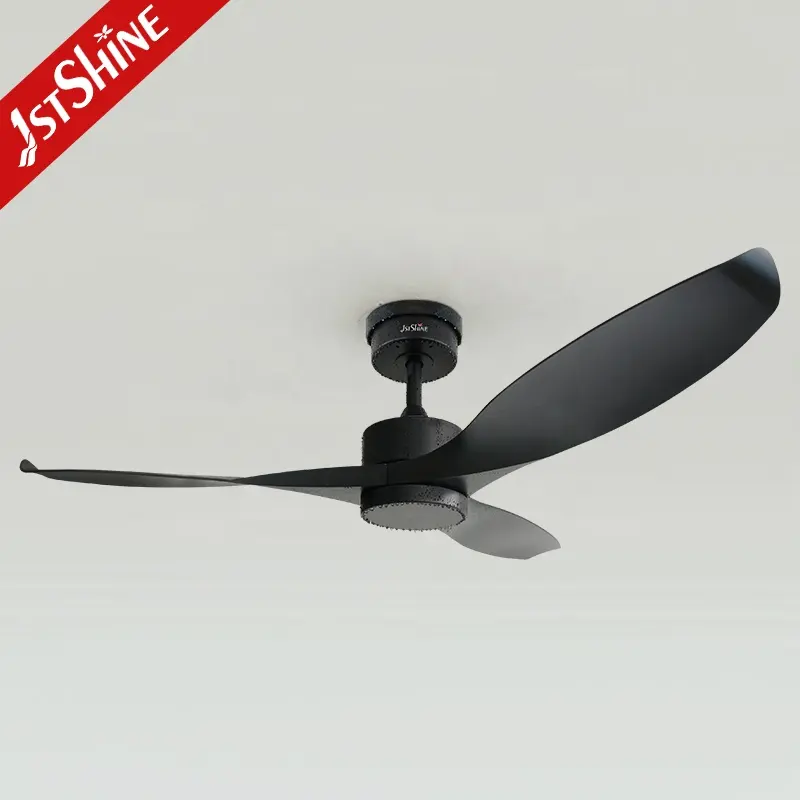 1stshine ventilateur de plafond extérieur IP44 étanche noir ABS pales ventilateur de plafond avec télécommande