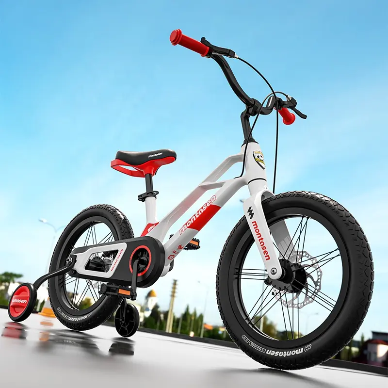 Montasen Design 16 pollici magnesio bambini bambini a scatto fisso Mountain Bike ciclismo bicicletta Ride on