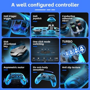 G6 Bluetooth Dual Hall Joystick Drahtloser Game controller Vibration Somatos ensor isches Burst GamePad für IOS Android PC Game Handle - Product Image 6