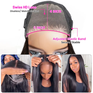 Glueless Wigs <strong>Human</strong> Hair,<strong>Easy</strong> Wear Go Lace Front Wigs Glueless Pre Cut <strong>Human</strong> Hair Wigs,Ready to Go Full HD Lace Frontal Wig - Product Image 4