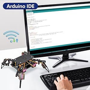 ACEBOOT Learning Kit Quadruped Bionic Spider Lernroboter-Robotik-Kit mit APP-Steuerung für Arduino