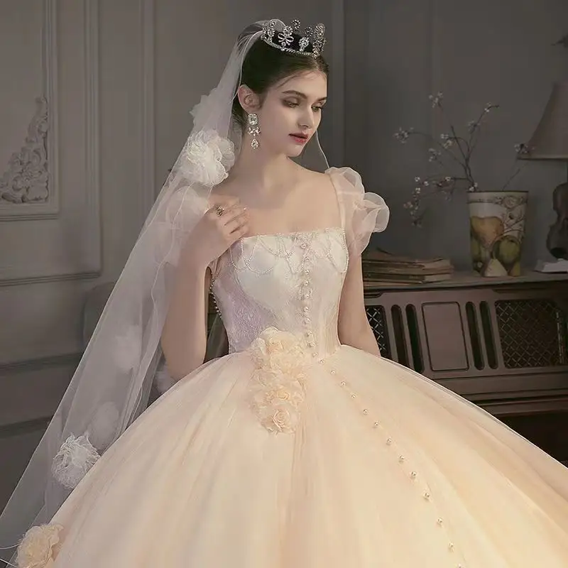 SUNNY gaun pengantin utama Satin, gaun pengantin lengan penuh 2023
