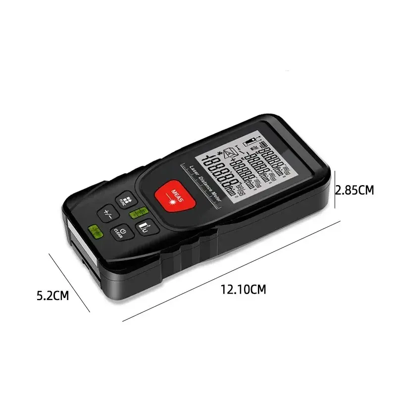 C-50 Laser-Distanzmesser Laser-Entfernungsmesser Messwerkzeug mit LCD-Hintergrundbeleuchtung und Querschnitt-Laser-Niveau-Detektor
