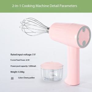 Şarj edilebilir kablosuz elektrikli yumurta çırpıcı el mikser 2 in 1 gıda işleyen Blender çırpma mutfak pişirme aracı - Product Image 5