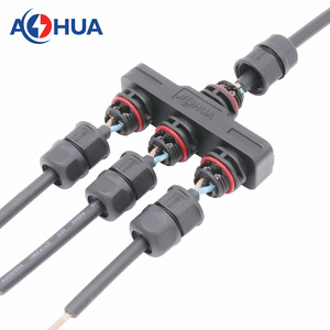 Screw Fixing Type 2PIN Assembly Cable <strong>Connector</strong> 1 <strong>Input</strong> 2/3/4 Cables <strong>Output</strong> DC <strong>Connector</strong> M16 Parallel LED Wire Plug - Product Image 5