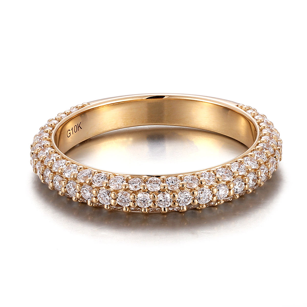 Anillo de oro macizo de 14 quilates con diamante de laboratorio