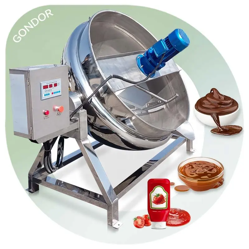 Köri kek yapmak makinesi sos 100-1000l Tilt küçük aşçı Pot şeker su ısıtıcısı iletim yağı planet sistemi
