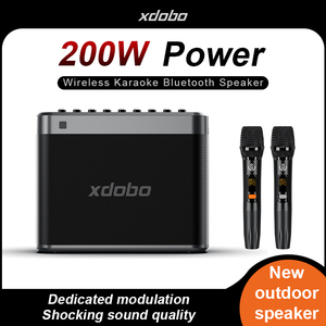 Xdobo tuner profesyonel kablosuz Stereo açık müzik sistemi 2 mikrofon ile su geçirmez yüksek güç hoparlör