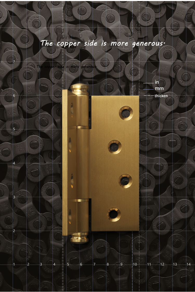 EADER Wider and thicker 4" wooden door hinges Durable bedroom door brass hinge 4*3.5*4