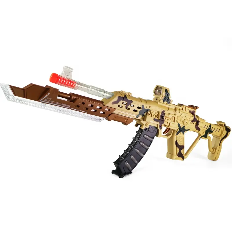 Hot Jual Boy Gun Mainan Mainan Senjata Tentara Shooting Game Simulasi Suara dan Cahaya ColorBox Packing Anak-anak Murah Elektronik Gun