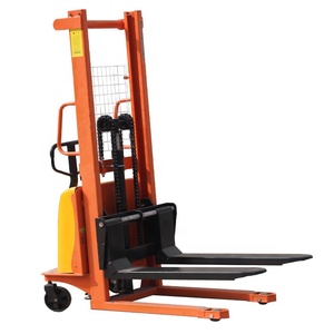 Carretilla elevadora apiladora semieléctrica, elevador hidráulico semiautomático de carga y descarga - Product Image 5