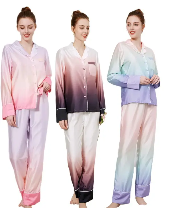 ชุดนอนผ้าไหมเซ็กซี่ 2024 ใหม่แฟชั่นชุดนอน Silky ชุดพร้อมแถบคาดศีรษะกางเกงชุดนอนชุดสตรี