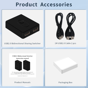 USB2.0スイッチセレクター2x11x2双方向USBスイッチャー2ポート共有1キーボードマウスプリンター用デバイス2ポートハブ - Product Image 6