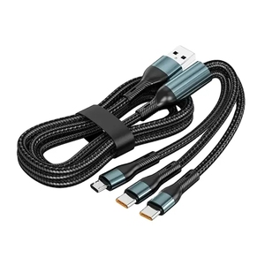 สายชาร์จเร็ว100W สำหรับมืออาชีพสายดาต้าแบบสามในหนึ่งเดียวที่เหมาะสมกับสายชาร์จเร็ว120W - Product Image 1