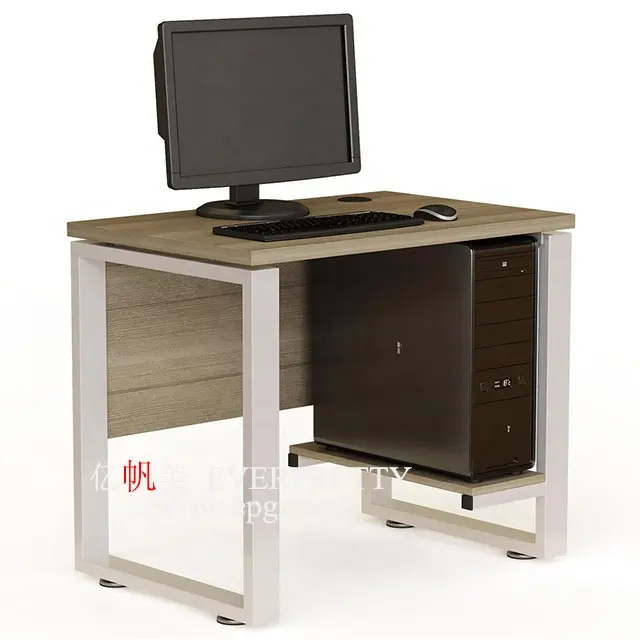 أثاث المدرسة الحديثة غرفة الكمبيوتر هيكل قوي سطح الطاولة الخشبية مع إطار معدني طاولة الكمبيوتر