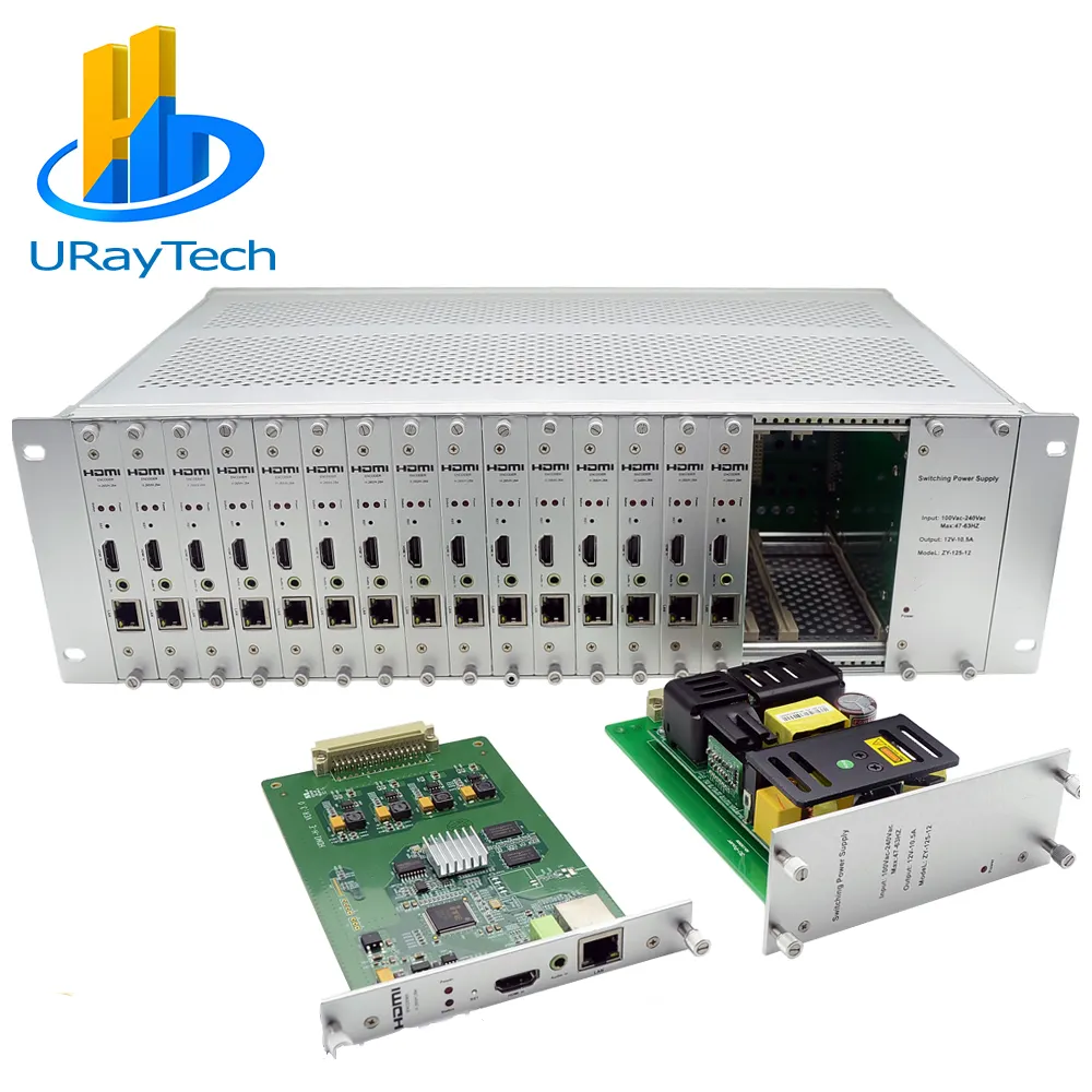 URay DHL شحن مجاني 16ch H.264/HEVC و H.265 التشفير كابل التلفزيون الرقمي headend و iptv headend 1080P الناتج