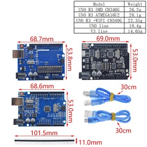 UNO <span class=keywords><strong>R3</strong></span> הרשמי תיבת ATMEGA16U2 / UNO + WiFi <span class=keywords><strong>R3</strong></span> מקורי ATMEGA328P שבב CH340G עבור <span class=keywords><strong>Arduino</strong></span> UNO <span class=keywords><strong>R3</strong></span> פיתוח לוח weMos ESP8266