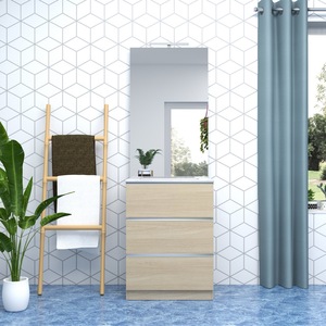 Yüksek kaliteli önceden monte edilmiş banyo çözümleri-ayna ile ücretsiz ayakta banyo ünitesi-tarzınıza göre uyarlanmıştır