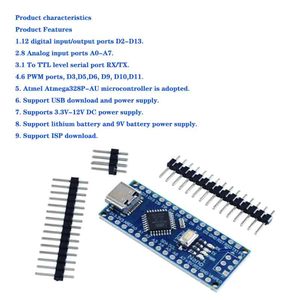 Nano 3.0 Mini tipo-C con nanocontroller compatibile con bootloader per Arduino CH340 USB driver 16MHz ATMEGA328P + versione saldata - Product Image 2