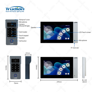 Trudian Door Phone 2-Wire1080P Visión nocturna Tuya Ip 2 vías Ip Intercom Video Door Phone System Video Intercom con teclado - Product Image 4