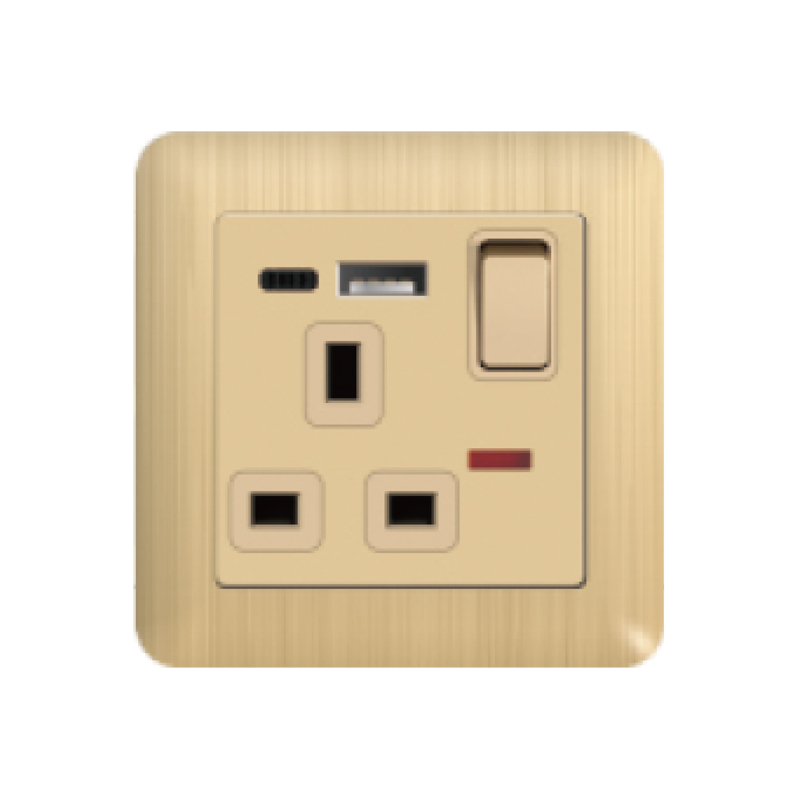 1gang UK socket with usb A+C