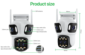 ICsee 12MP Ip kablosuz kamera dört Lens 8X optik Zoom İnsan algılama izleme açık Ptz Wifi ağ kamerası De gözetim - Product Image 6