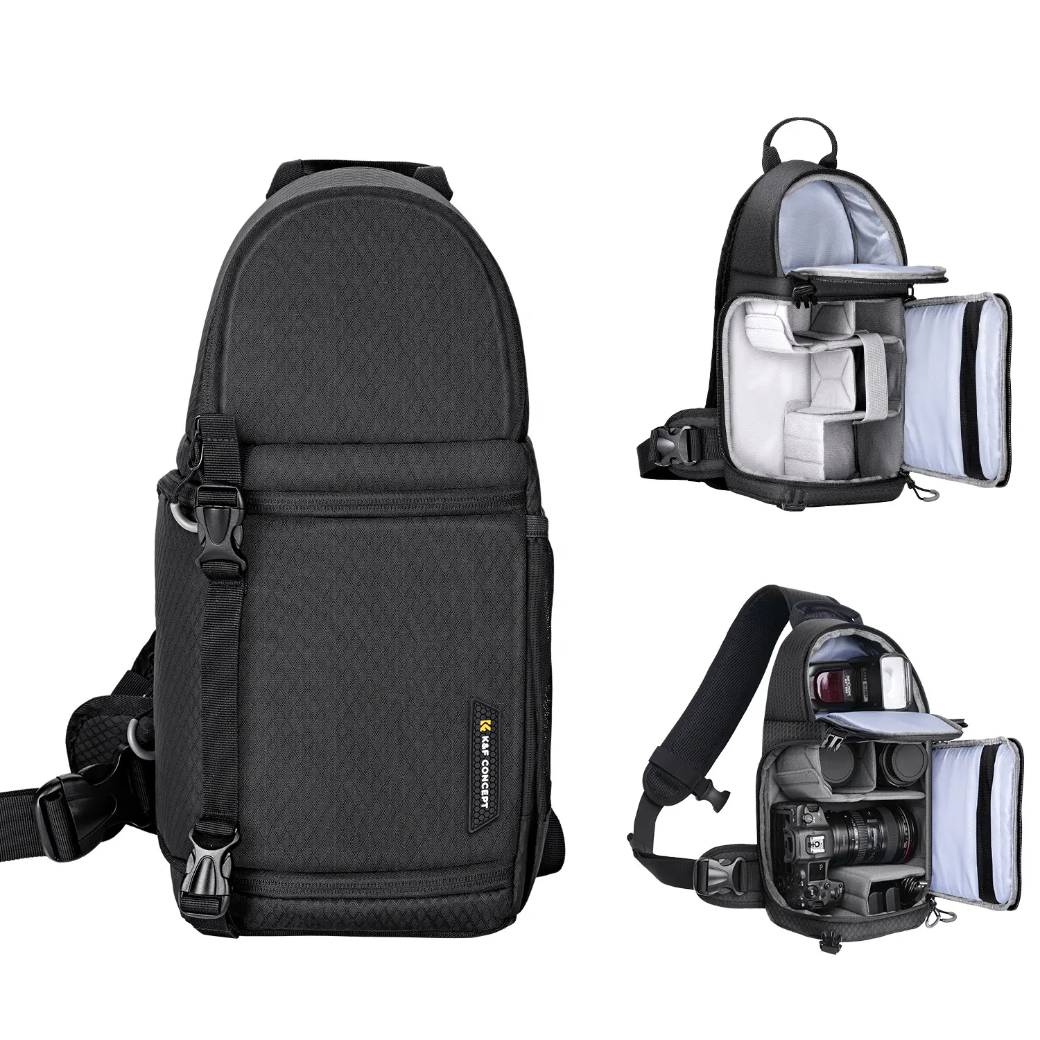 K & F konsept kamera paketi su geçirmez ve darbeye dayanıklı kayış sırt çantası ayarlanabilir çapraz vücut askısı