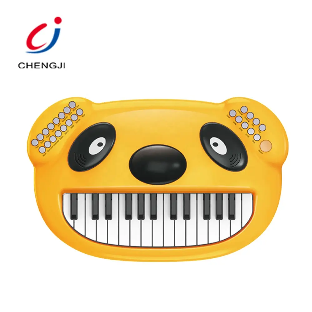 Chengji-Batería de oso de animal feliz para niños, juguetes musicales, teclado de órgano de piano