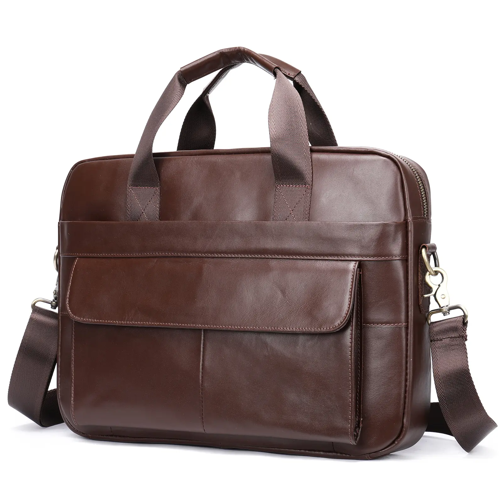 Alta Qualidade Logotipo Personalizado Soft Bag Men's PU Leather Tote Shoulder Laptop Briefcase Bag Sacos de Negócios & Casos Para Homens