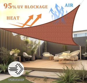 10 'x 10' x 10 'ruggine rosso 185GSM parasole curvo baldacchino HDPE per Patio giardino giardino giardino permeabile ombra vela - Product Image 3