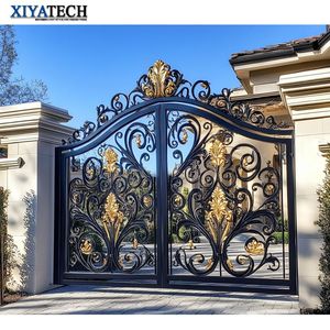 XIYATECH çin basit metal çelik bahçe kapı kapıları modelleri antika dökme ferforje ızgara ev villa ev için ana kapı tasarım