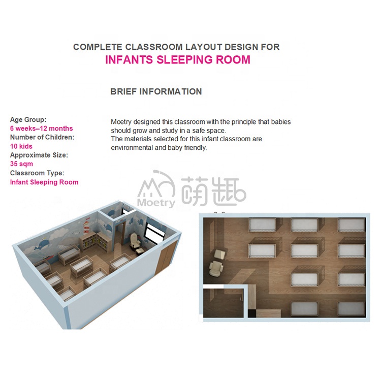 Chambre de sommeil pour bébé 35 m²