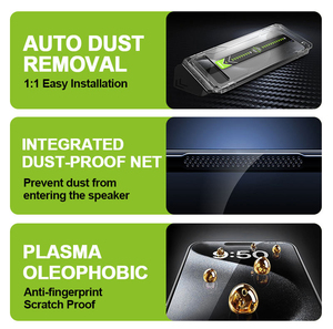 9H 2.5D Tempered Glass bảo vệ màn hình trường hợp dễ dàng Applicator cài đặt hộp ma thuật John bảo vệ màn hình cho iPhone 14 15 17 Pro Max - Product Image 2