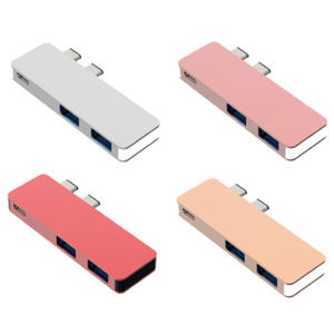 3 in1はMacPro/Air 2019 2018 20172016と互換性がありますTB3100WPDドッキングステーションUSB2.0ハブを備えたデュアルタイプCアダプター - Product Image 1