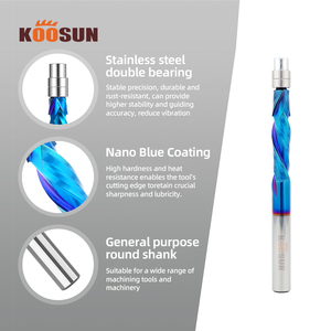 KOOSUN热卖工厂供应木工用轴承数控刳刨机钻头齐平修边钻头