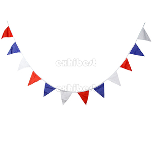 Barato colgante Mini rectángulo banderín fiesta banderas decorativas empavesado Banner logotipo personalizado cadena bandera en cuerda textil triángulo - Product Image 3