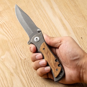 Khắc ô liu gỗ xử lý tự vệ gấp dao Laser Damascus mô hình sinh tồn ngoài trời bushcraft chiến thuật Dao Bỏ Túi - Product Image 6