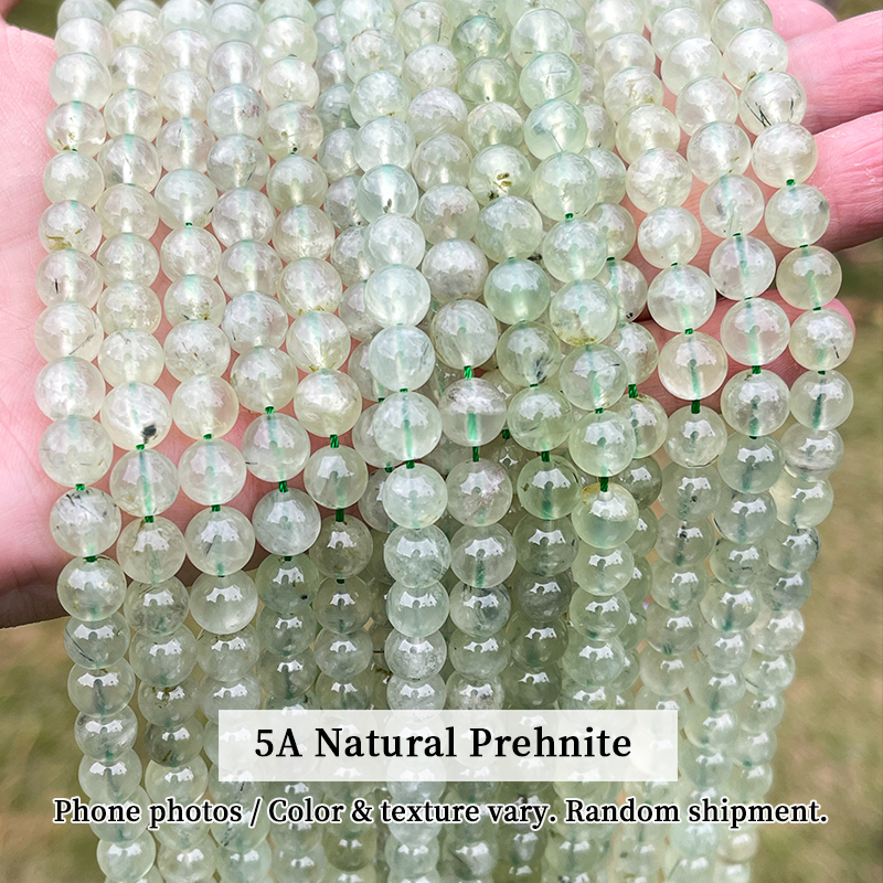 5A Natural Green Prehnite Beads