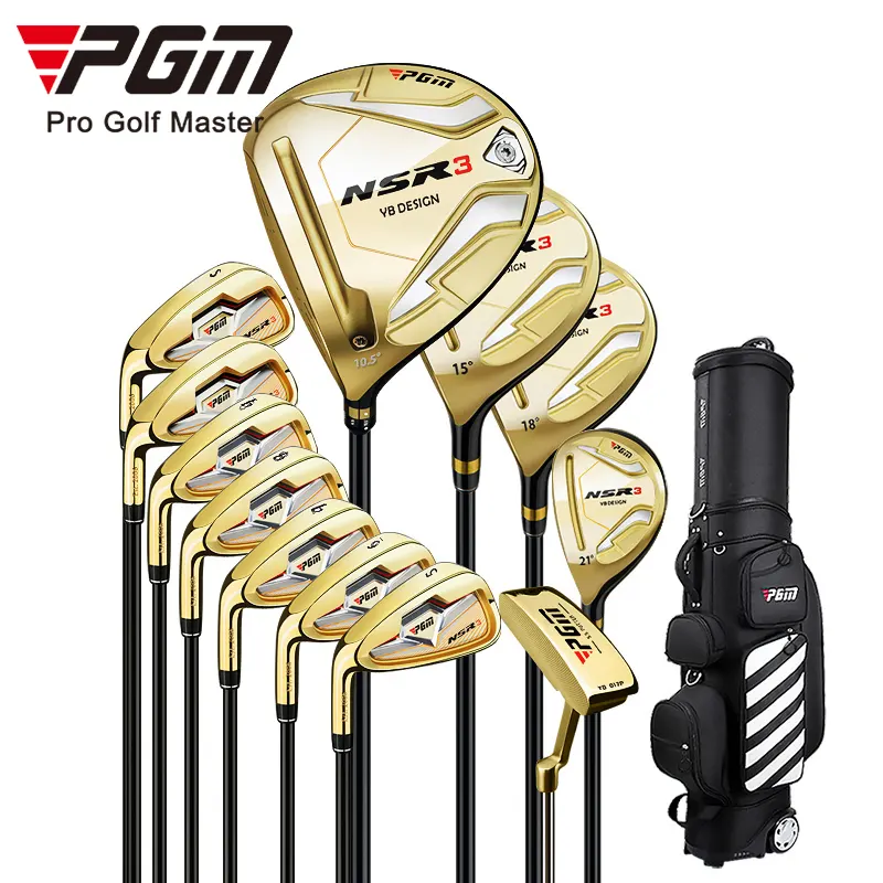 Atacado personalizado PGM MTG033 NSR III Clubes de golfe para homens canhotos avançados conjunto completo com capas de cabeça e bolsa de golfe