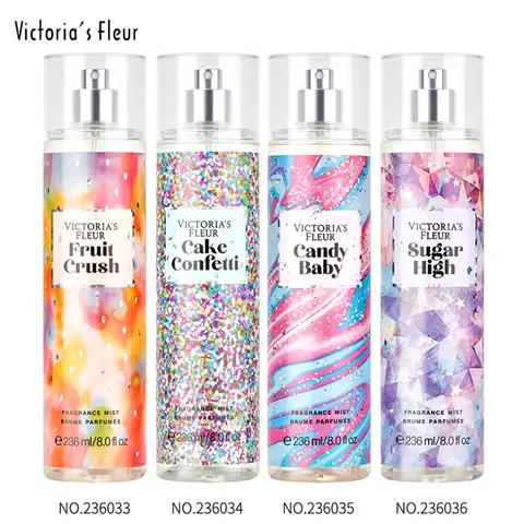 Оптовая продажа, 236 мл, стойкий ароматический спрей Victoria's FLEUR, прочный, чистый, знаменитый парфюм, дизайнерский спирт для конфет, духи