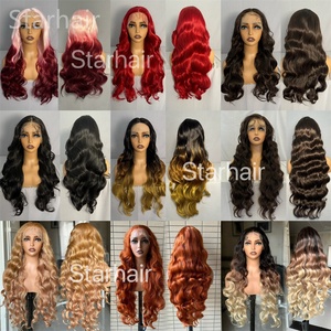 ブレイドヘアジンジャー32インチ合成ブレンドヘアウィッグレースフロントとベビーヘア透明合成耐熱ウィッグ