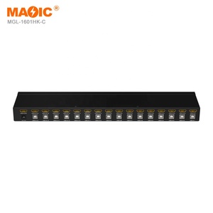 4K 16X1 hdmi Kvm开关hdmi开关视频切换器16端口Kvm切换器，带红外显示器