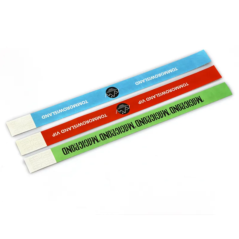 Bracelets en papier tyvek avec logo imprimé personnalisé, sangle pour événement, Festival, mode