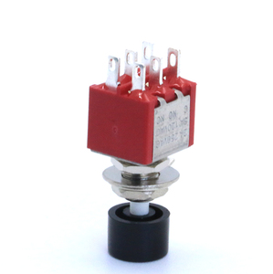 DS-622 on on 6Pin <strong>DPDT</strong> <strong>Push</strong> <strong>Button</strong> <strong>Switch</strong> 2A 250VAC/ 5A 125VAC ON-(ON) Red Housing 6MM Small <strong>Push</strong> <strong>Button</strong> - Product Image 5