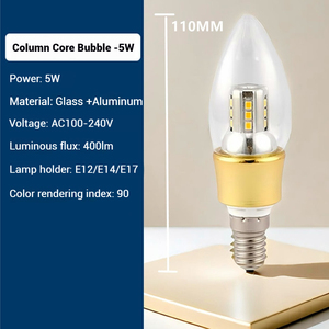 5W 6W e10 LEDキャンドルライト電球LEDキャンドルライトプルテールバルブウォームホワイトシャンデリアグローブ炎先端電球 - Product Image 6