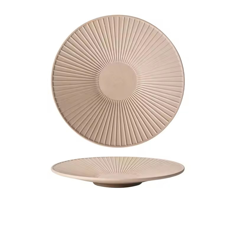Plato a rayas beige-10 pulgadas
