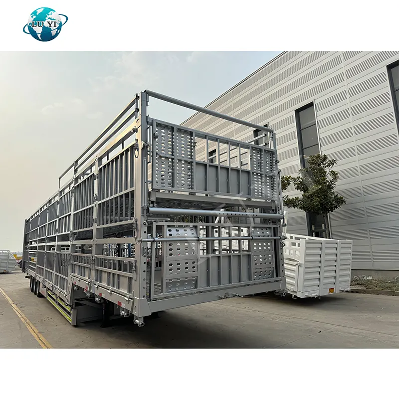 인기있는 고품질 가축 수송 세미 트레일러 3 축 가축 수송 특수 차량