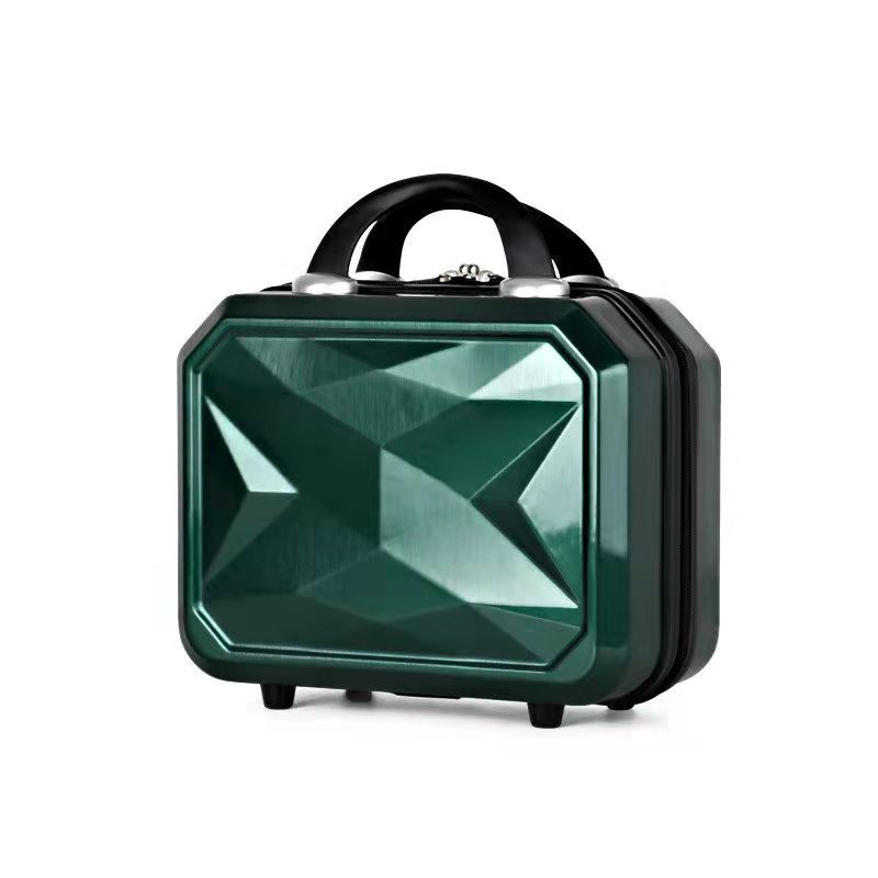Élégante trousse de maquillage rétro argentée à angle droit